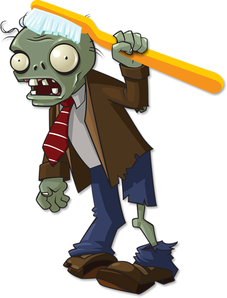 zombie with a toothbrush